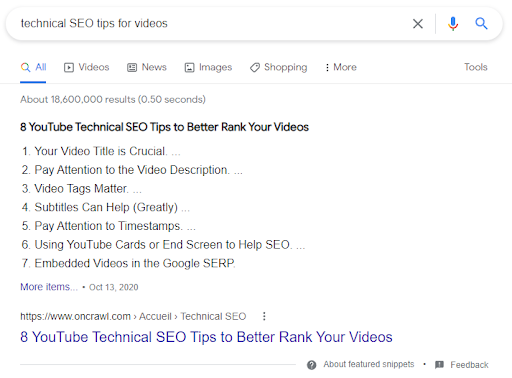 视频的技术 SEO 技巧